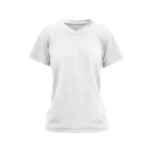 Camisa Básica Gola V Baby Look - Feminino - PV